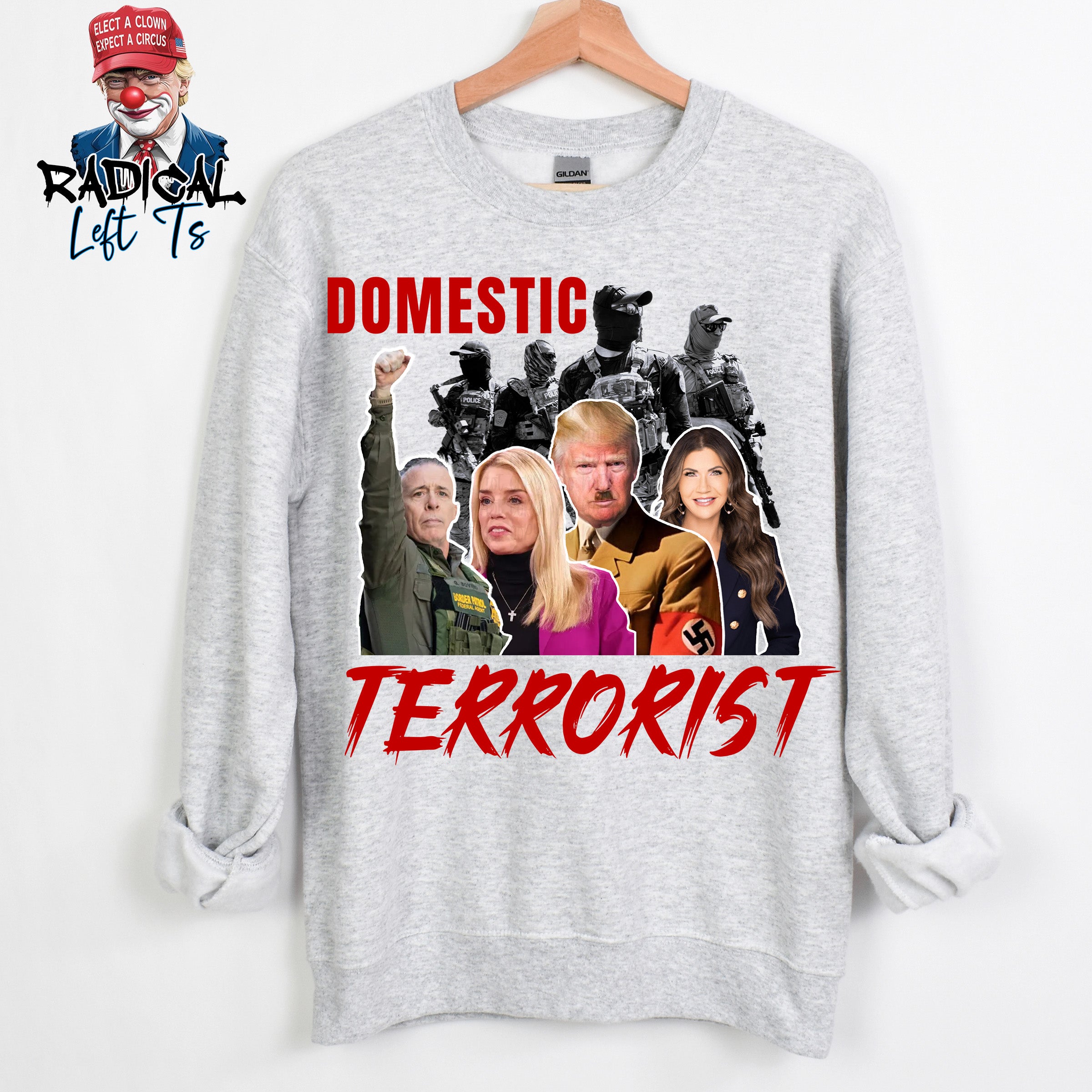 THIS IS DOMESTIC TERRORISM TRUMP NOEM BOVINO BONDI DESIGN 2